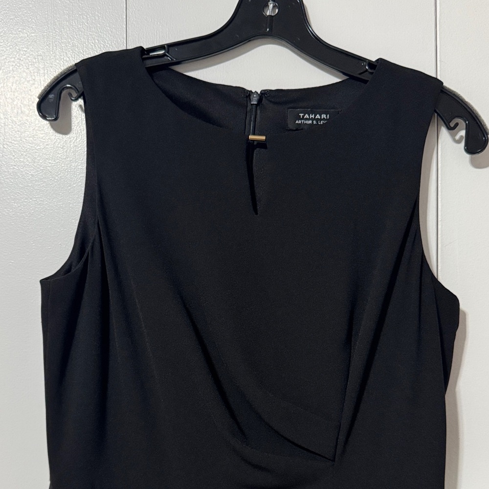 Tahari Classic Black Sleeveless Dress